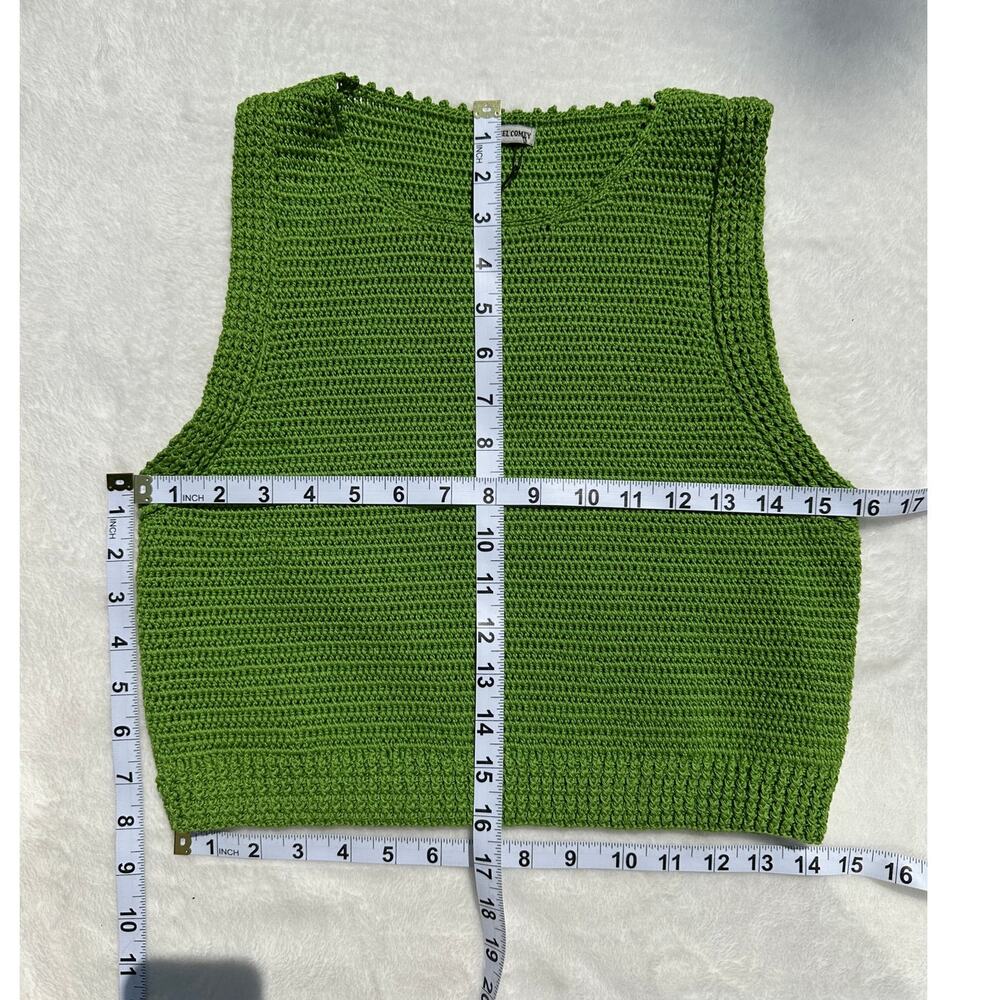 Rachel Comey Lois 100% Cotton Crochet Knit Sleeveless Top Celery Green Sz M $388 - Picture 16 of 16